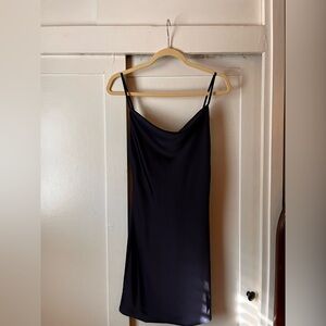 Navy Crowl Neck Slip Dress